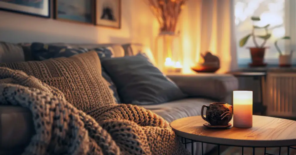 warm living room in winter