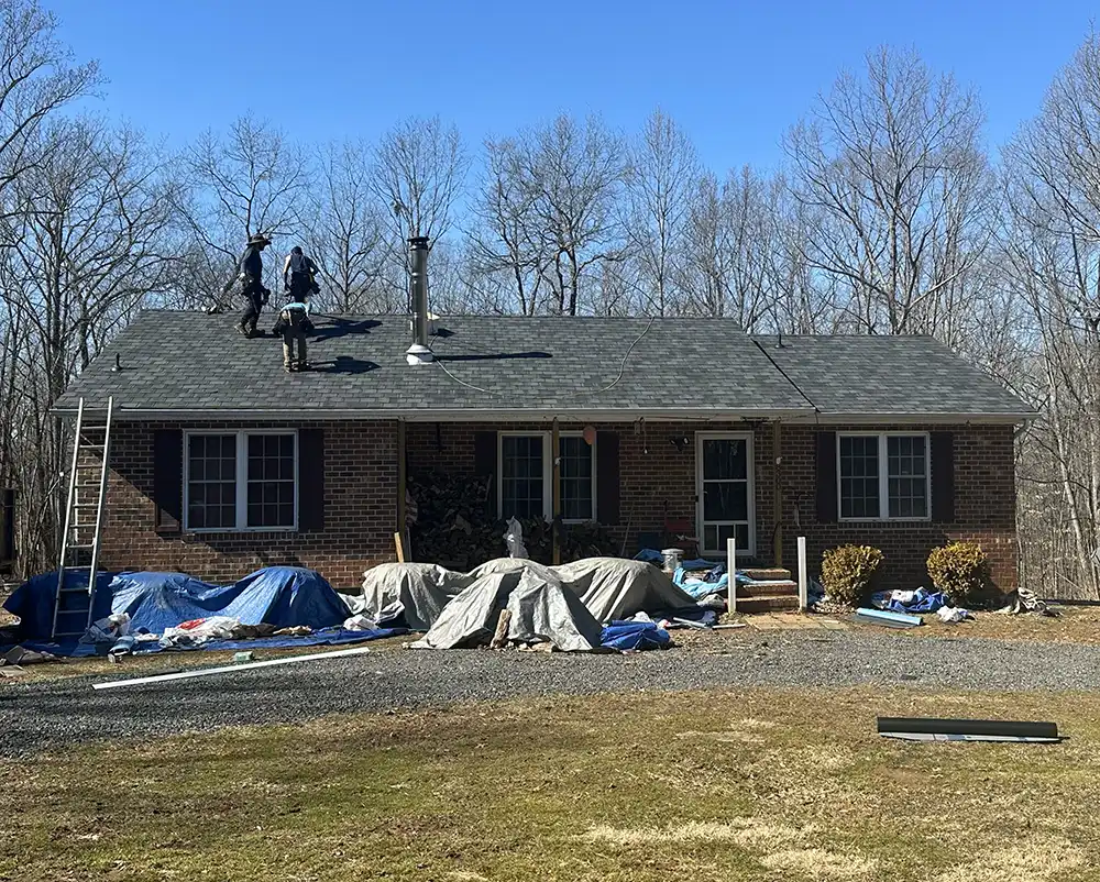 Roof Works Team working on roof installation